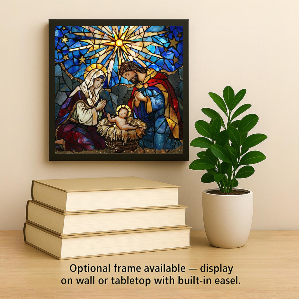 Nativity Ceramic Art Tile – Christmas Nativity Scene Religious Wall Art, Catholic Faith Gift