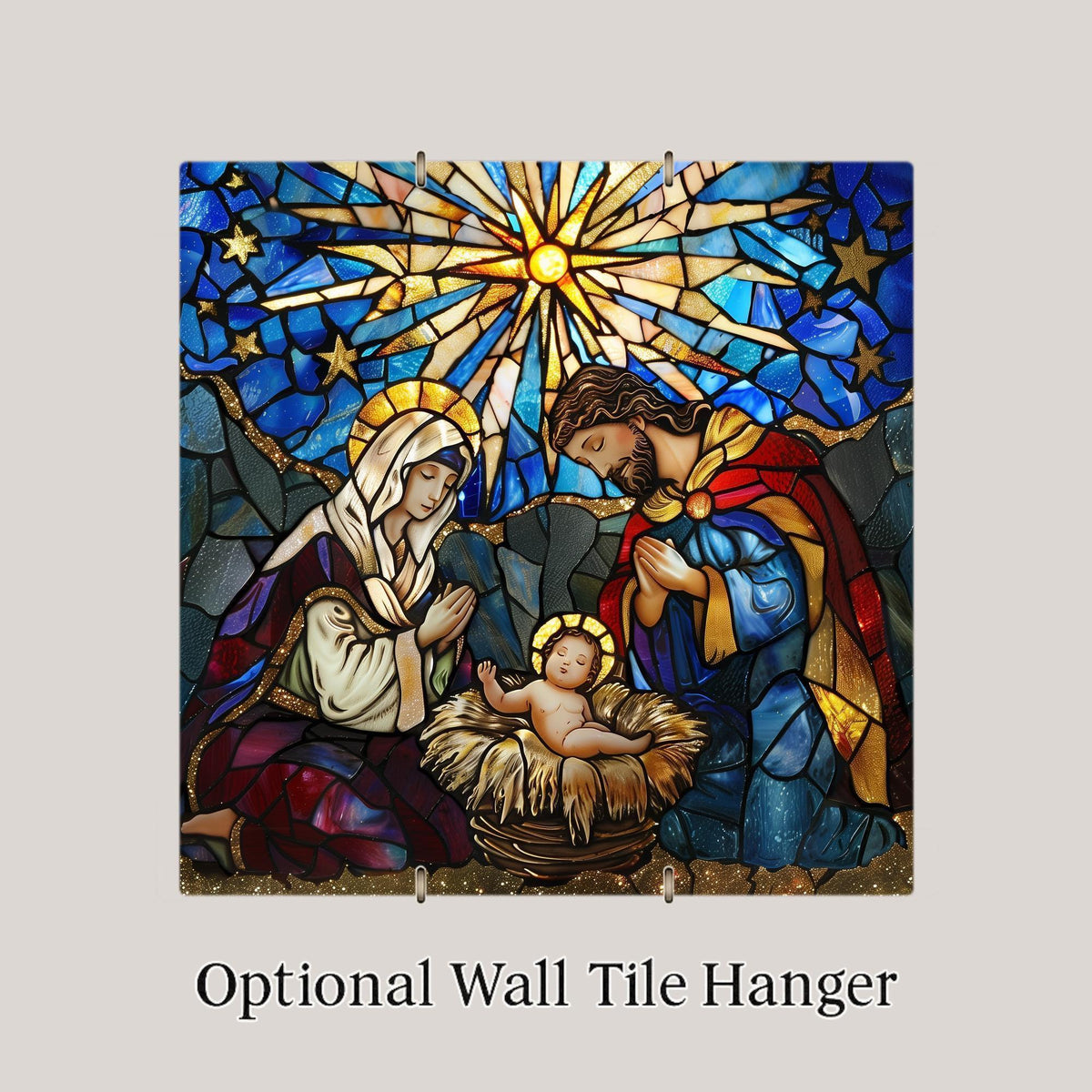 Nativity Ceramic Art Tile – Christmas Nativity Scene Religious Wall Art, Catholic Faith Gift