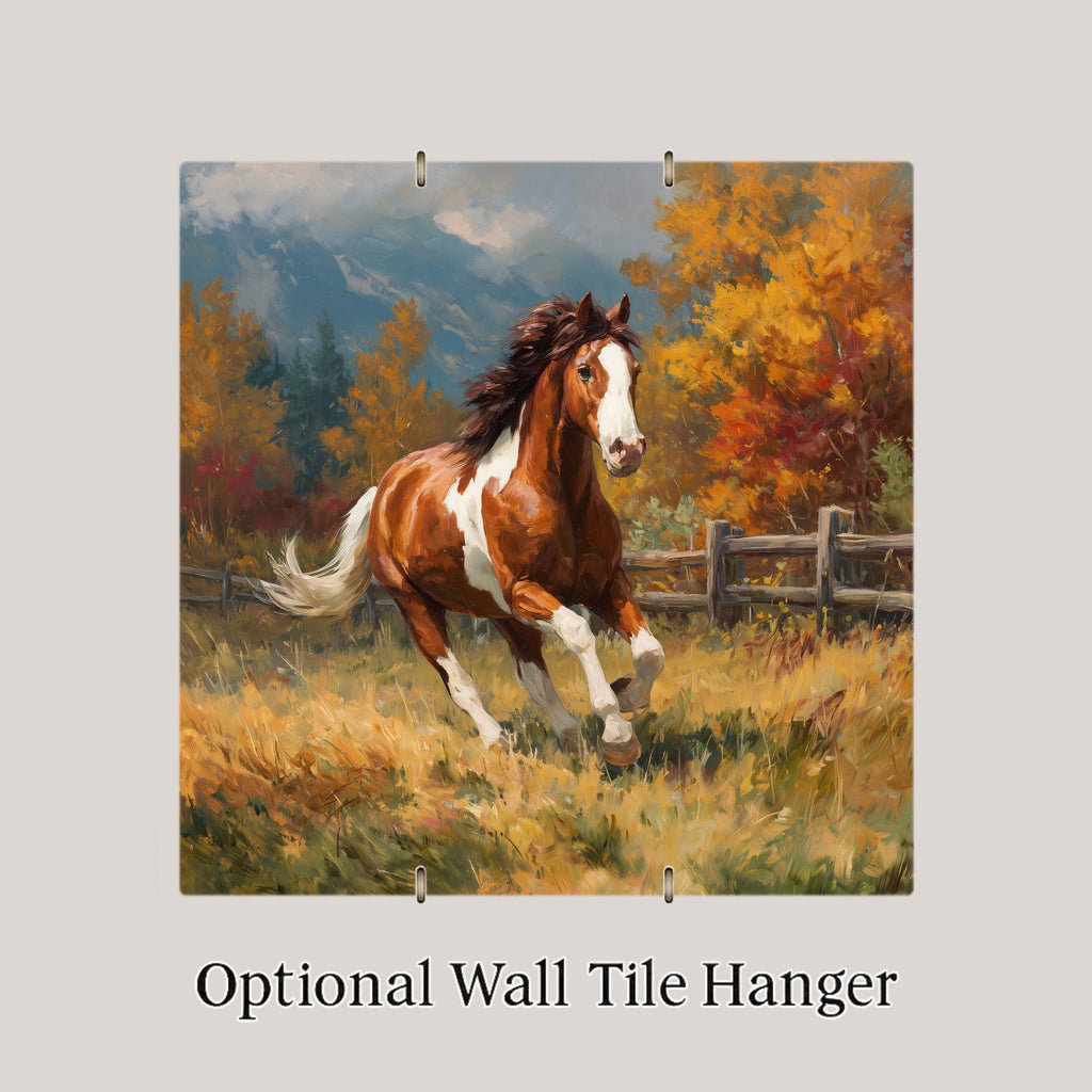 Galloping Horse Wall Art Ceramic Tile Horse Lover Gift Equestrian Decor Western Art Farmhouse Gift Tile