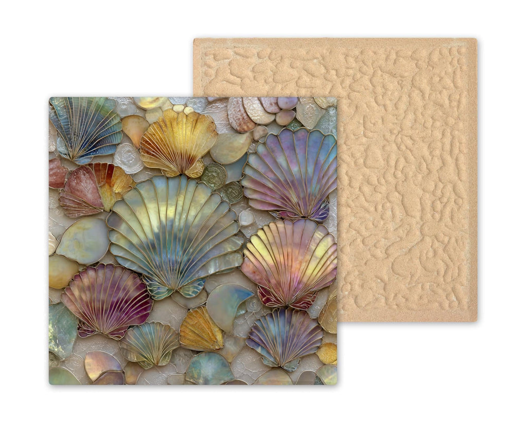Seashell Wall Art Ceramic Tile Coastal Gift Beach House Decor Ocean Nature Art Seashell Lover Beach Gift