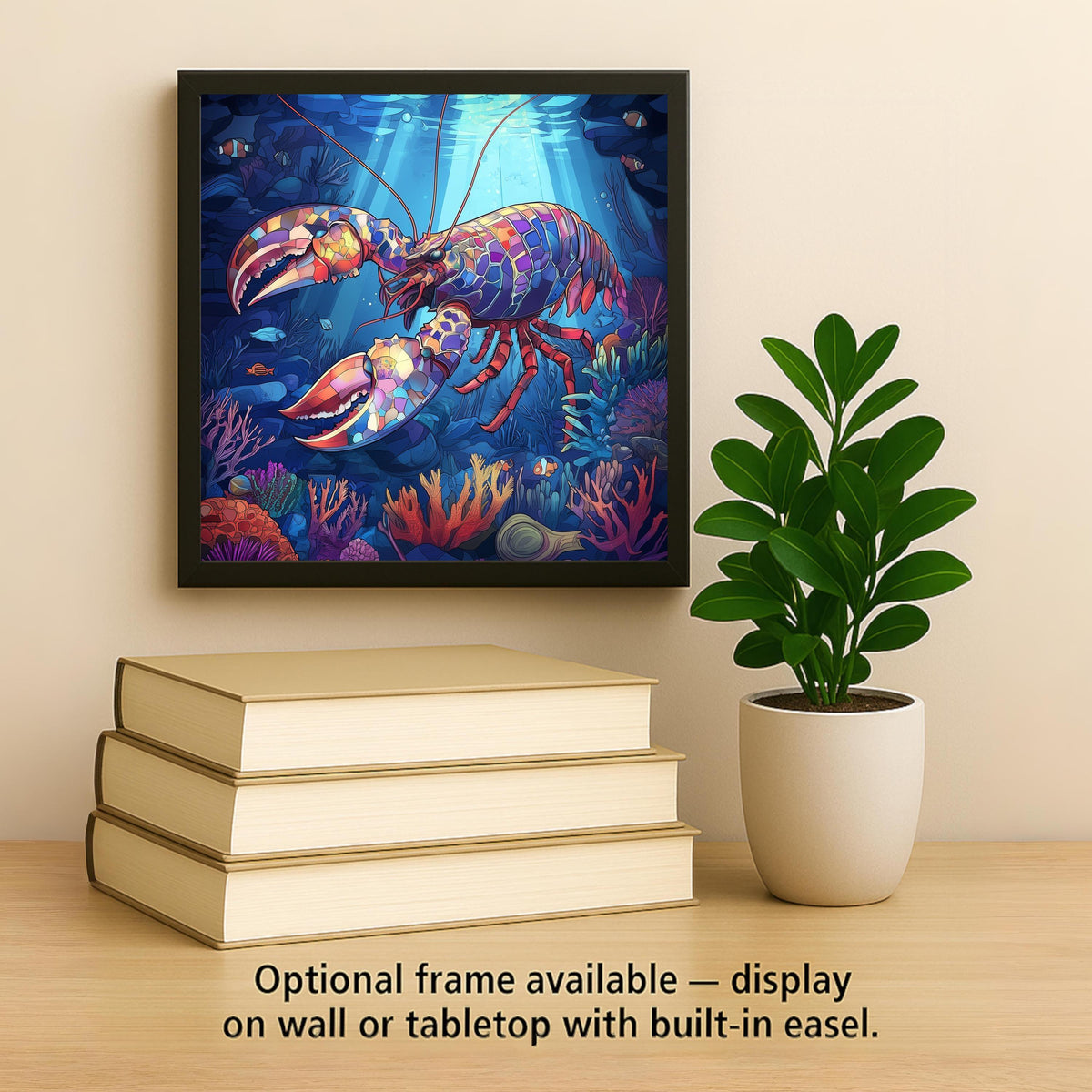 Lobster Ceramic Art Tile: Coastal Wall Decor Beach House Accent Ocean Home Decor Wall Art Seafood Kitchen Nautical Coastal Sea Life Art
