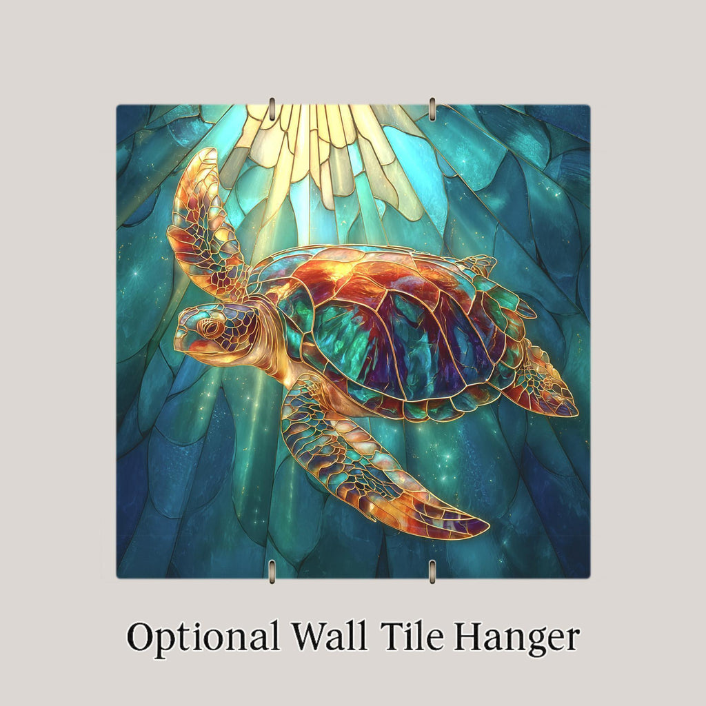 Sea Turtle Ceramic Art Tile: Coastal Wall Decor Beach House Accent Ocean Home Decor Wall ArtArt