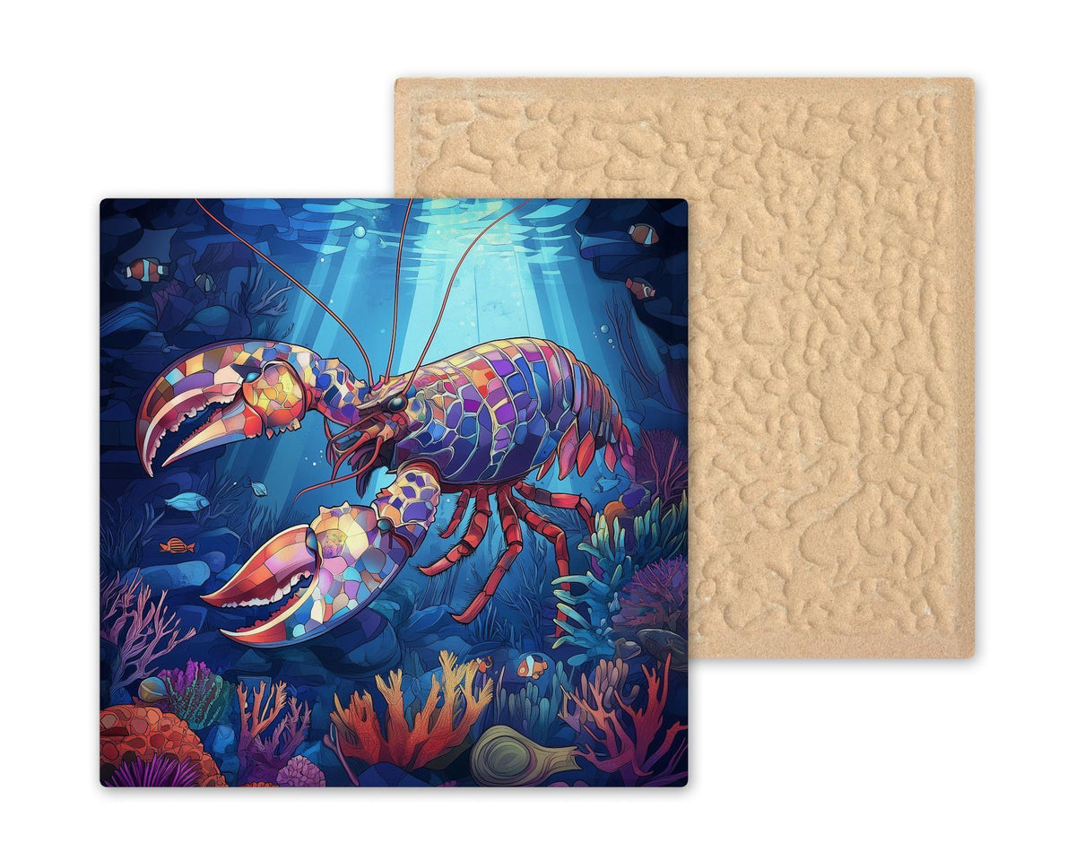 Lobster Ceramic Art Tile: Coastal Wall Decor Beach House Accent Ocean Home Decor Wall Art Seafood Kitchen Nautical Coastal Sea Life Art