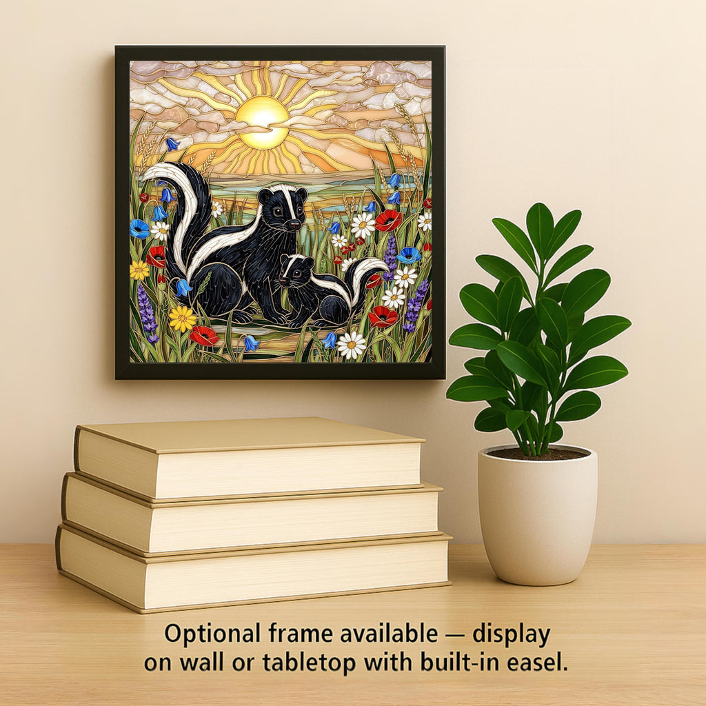 Skunk Wall Art Ceramic Tile – Woodland Wildlife Wall Art Ceramic Tile – Rustic Cottage Decor, Nature Home Decor, Forest Animal Wall Decor