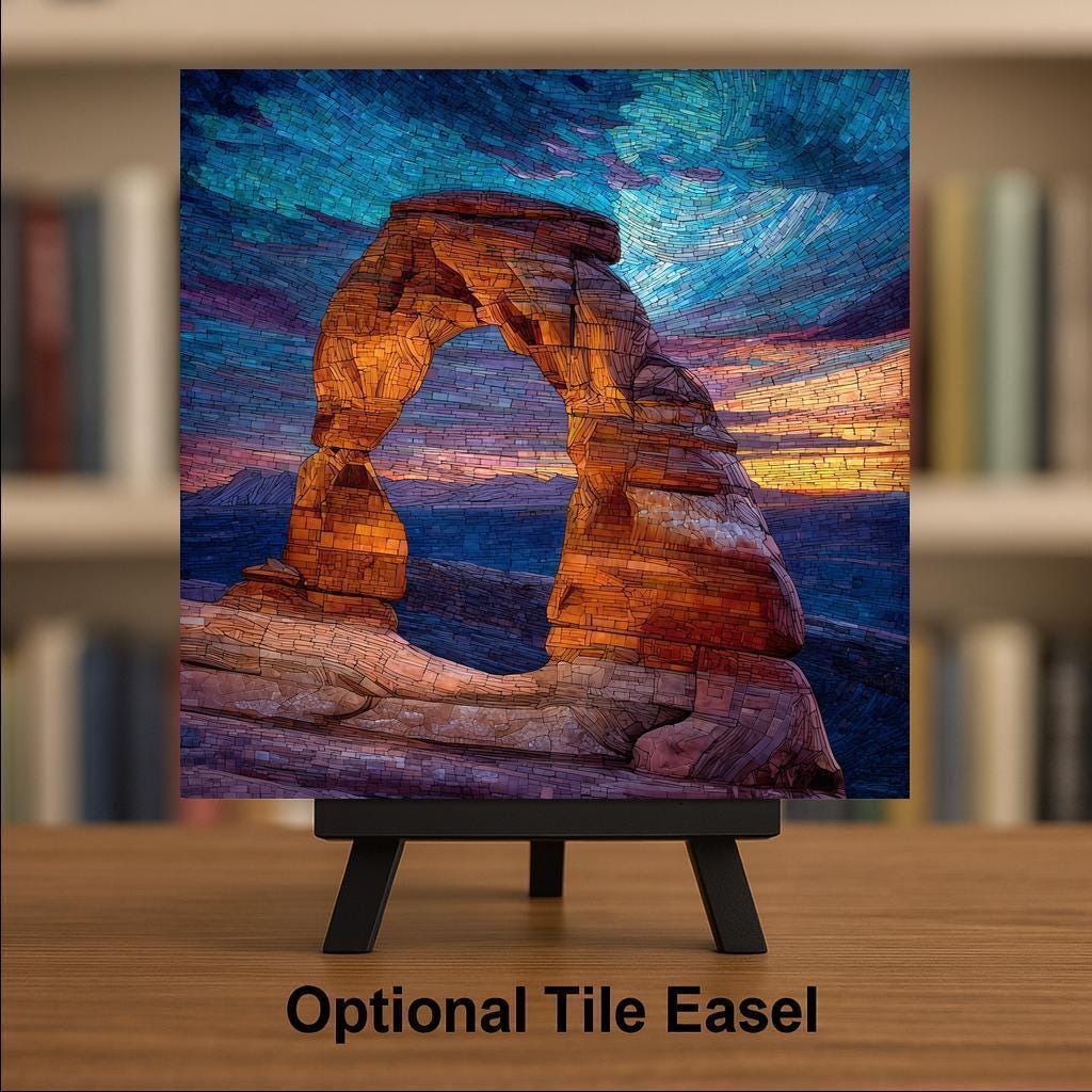 Delicate Arch Wall Art Ceramic Tile Utah Gift Arches Park Decor Desert Sunset Art Southwest Gift Tile