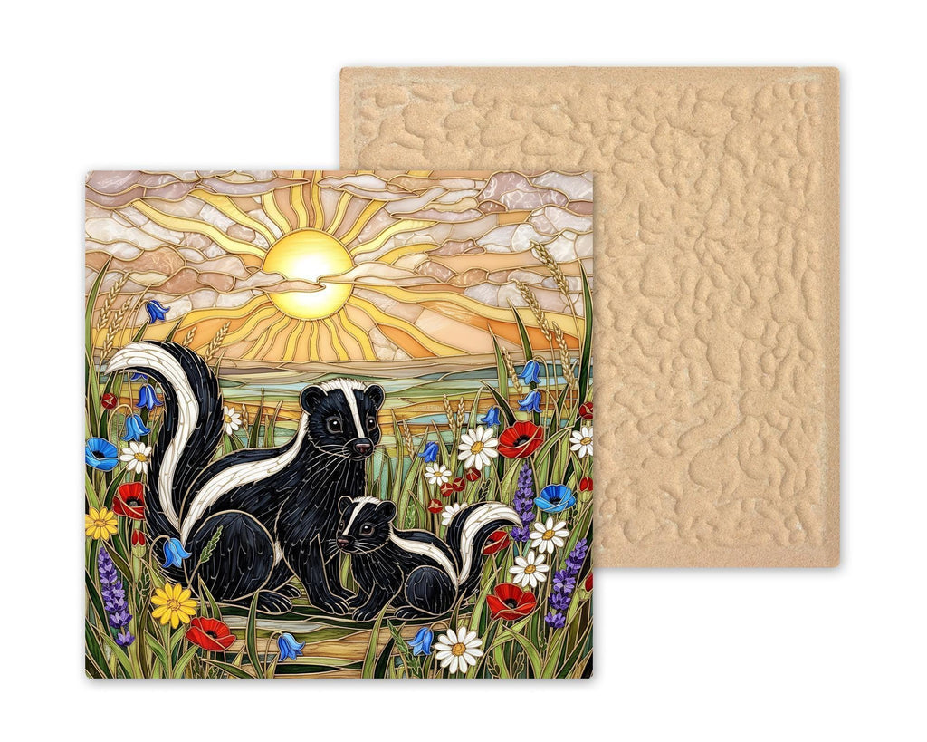 Skunk Wall Art Ceramic Tile – Woodland Wildlife Wall Art Ceramic Tile – Rustic Cottage Decor, Nature Home Decor, Forest Animal Wall Decor