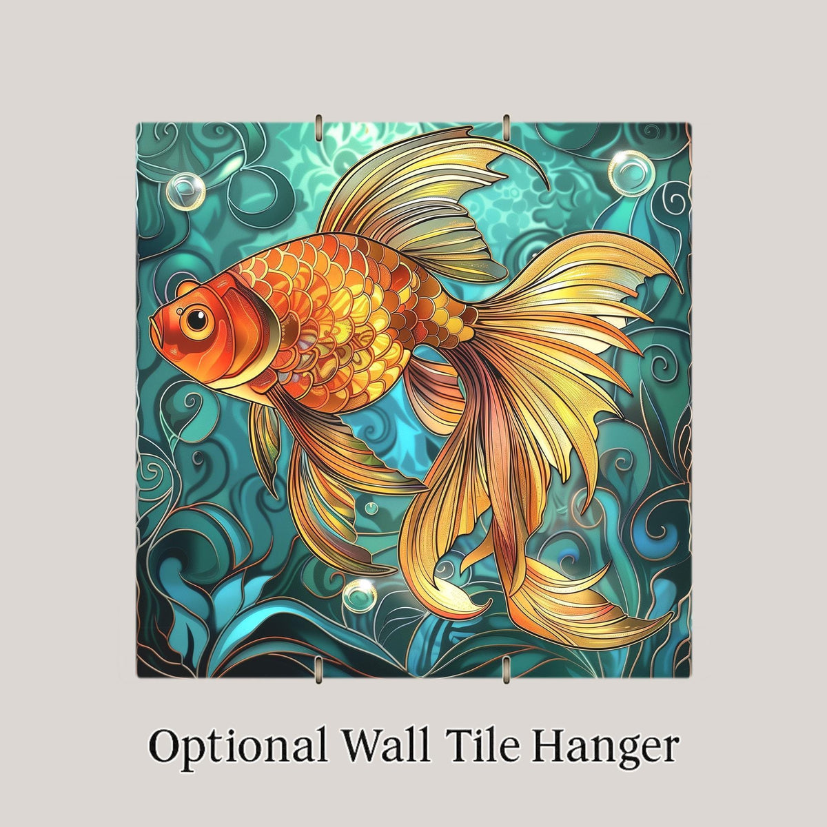 Goldfish Ceramic Art Tile: Zen Wall Decor Meditation Gift Yoga Home Decor Wall Art Japanese Fish Pond Aquatic Koi Zen Art