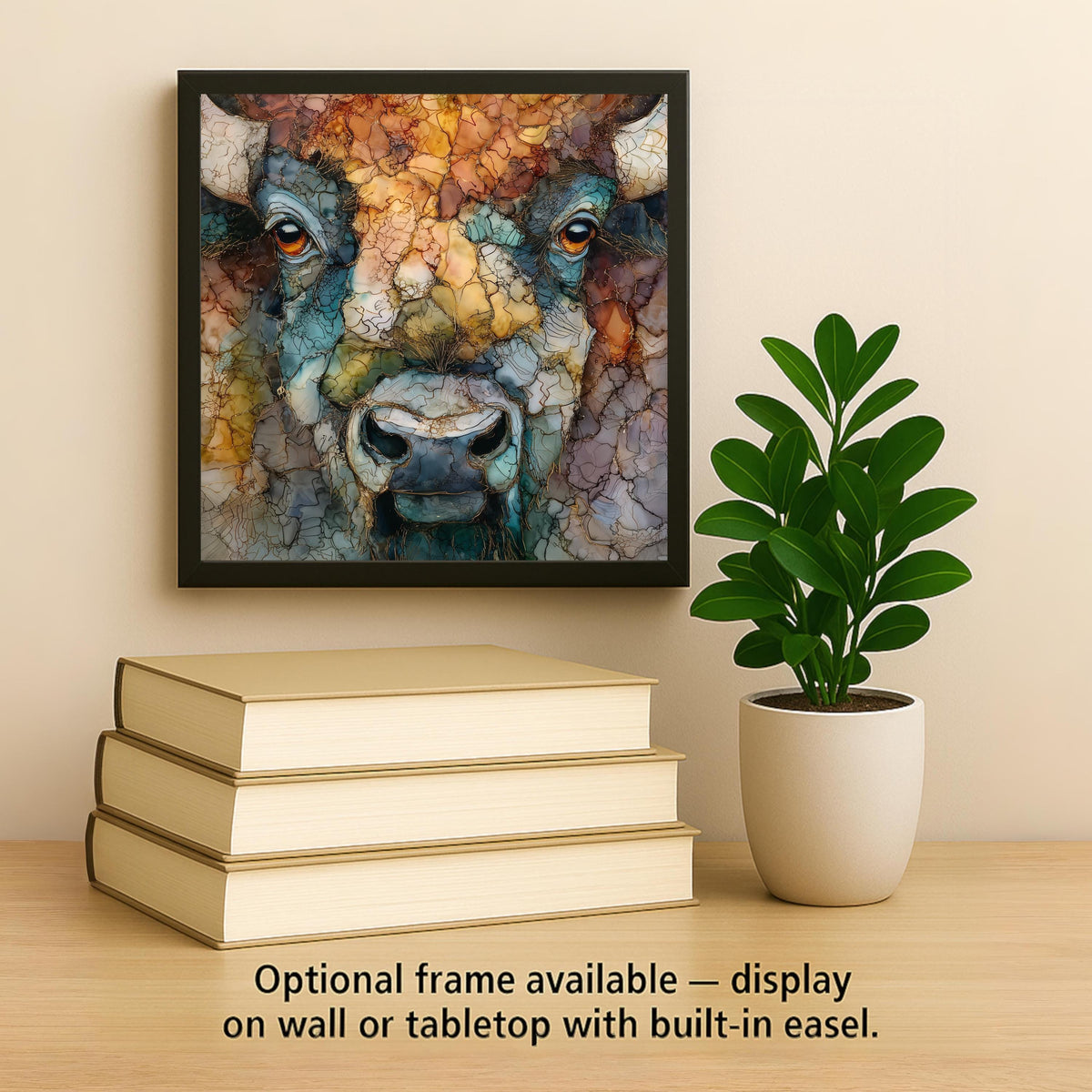Buffalo Bison Wall Art Ceramic Tile Western Gift Rustic Farmhouse Decor Country Home Art Bison Lover Gift Tile