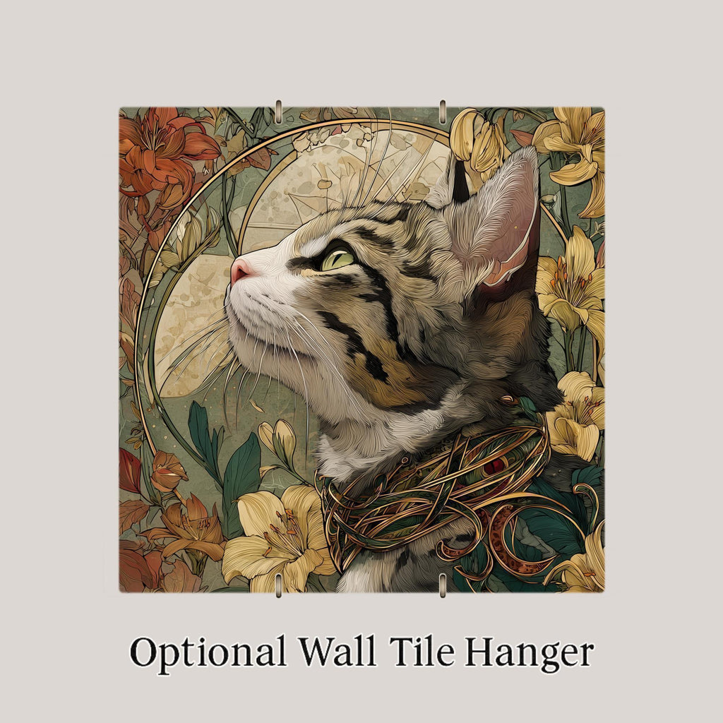 Cat William Morris Ceramic Art Tile: Memorial Keepsake Sympathy Gift Remembrance Home Decor Wall Art