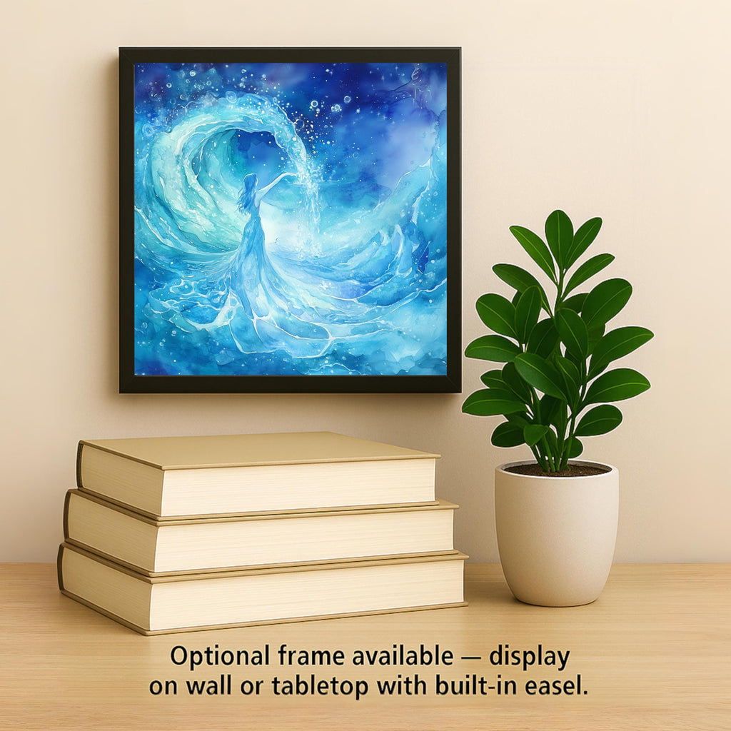 Aquarius Wall Art Ceramic Tile Zodiac Sign Gift Water Bearer Art Astrology Decor Birthday Gift Art Tile