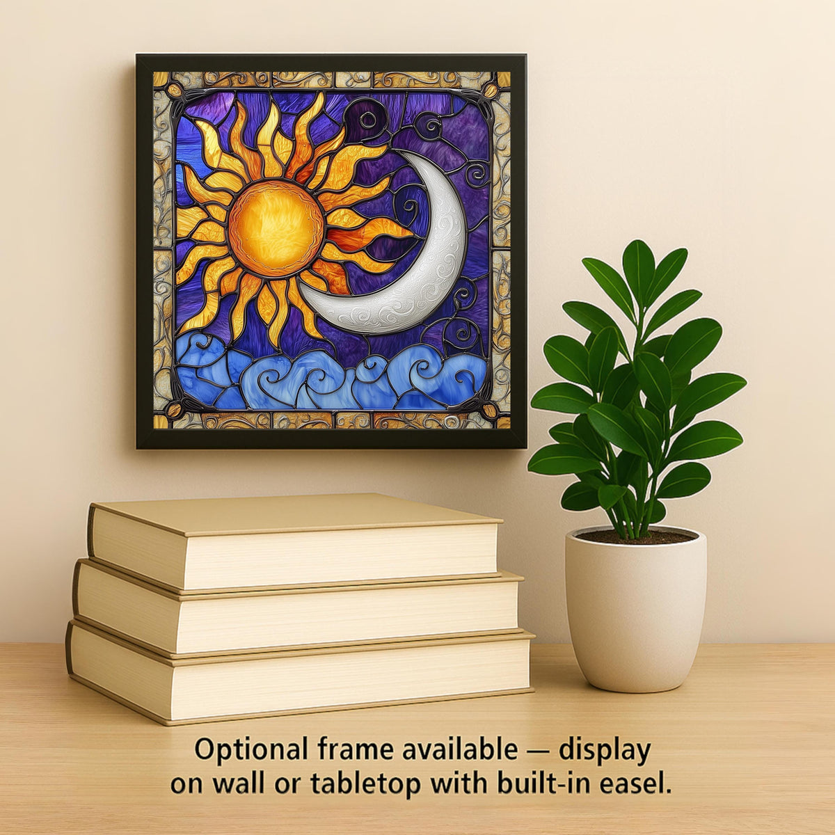 Celestial Sun Moon Wall Art Ceramic Tile Cosmic Gift Handmade Decor Boho Art Spiritual Lover Gift Tile