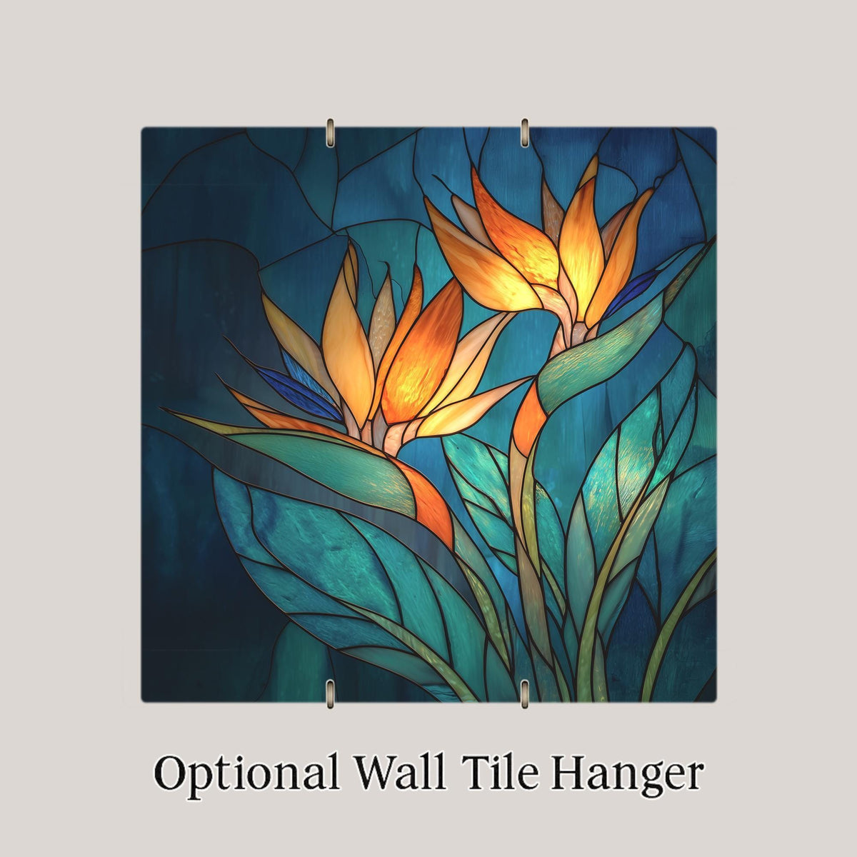 Bird of Paradise Wall Art Ceramic Tile Tropical Gift Stained Glass Style Decor Exotic Bird Art Nature Lover Gift Tile