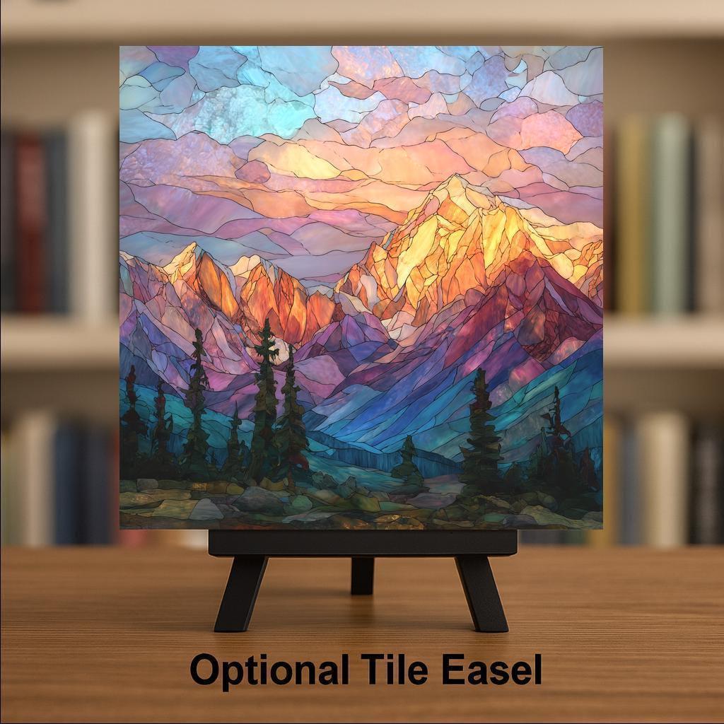 Denali Wall Art Ceramic Tile Alaska Gift Mountain Landscape Decor National Park Art Nature Lover Gift Tile