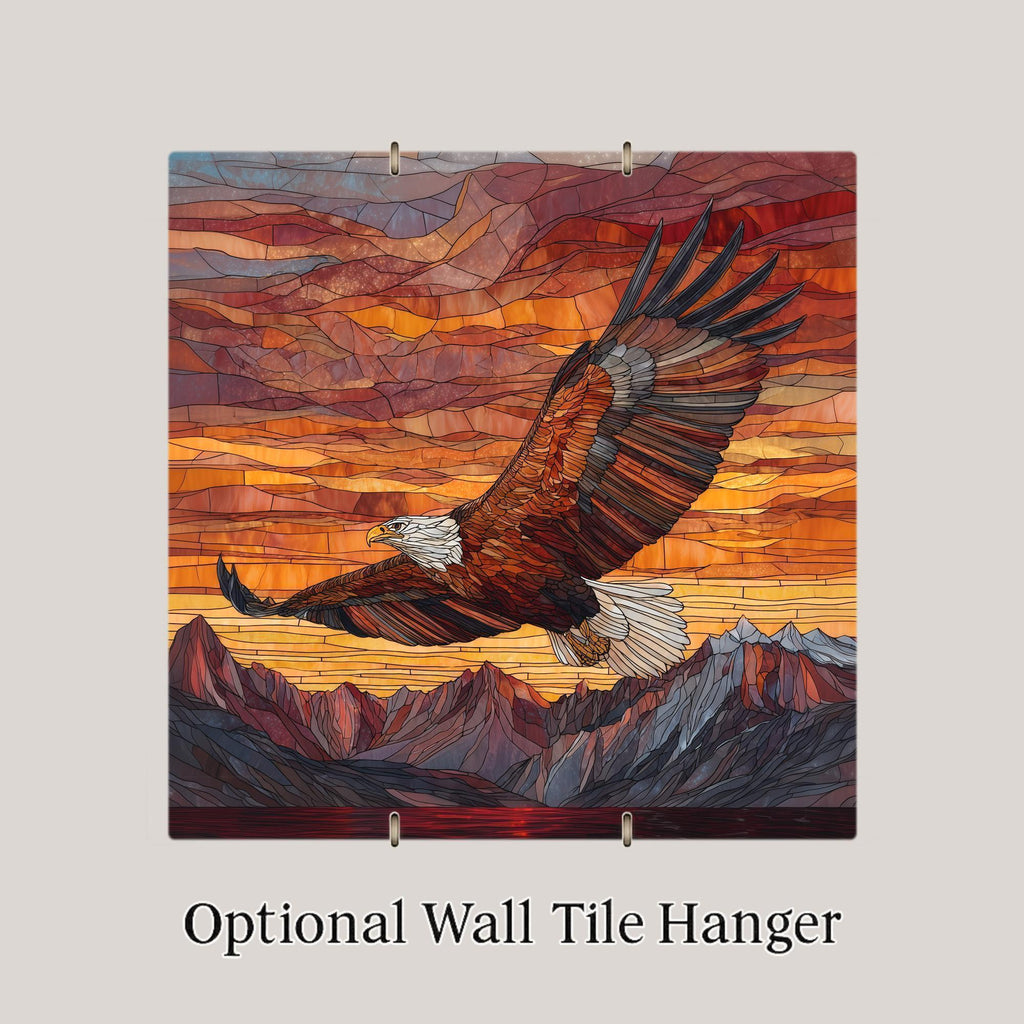 Bald Eagle Wall Art Ceramic Tile Patriotic Gift Wildlife Decor Eagle Lover Gift American Bird Cabin Tile