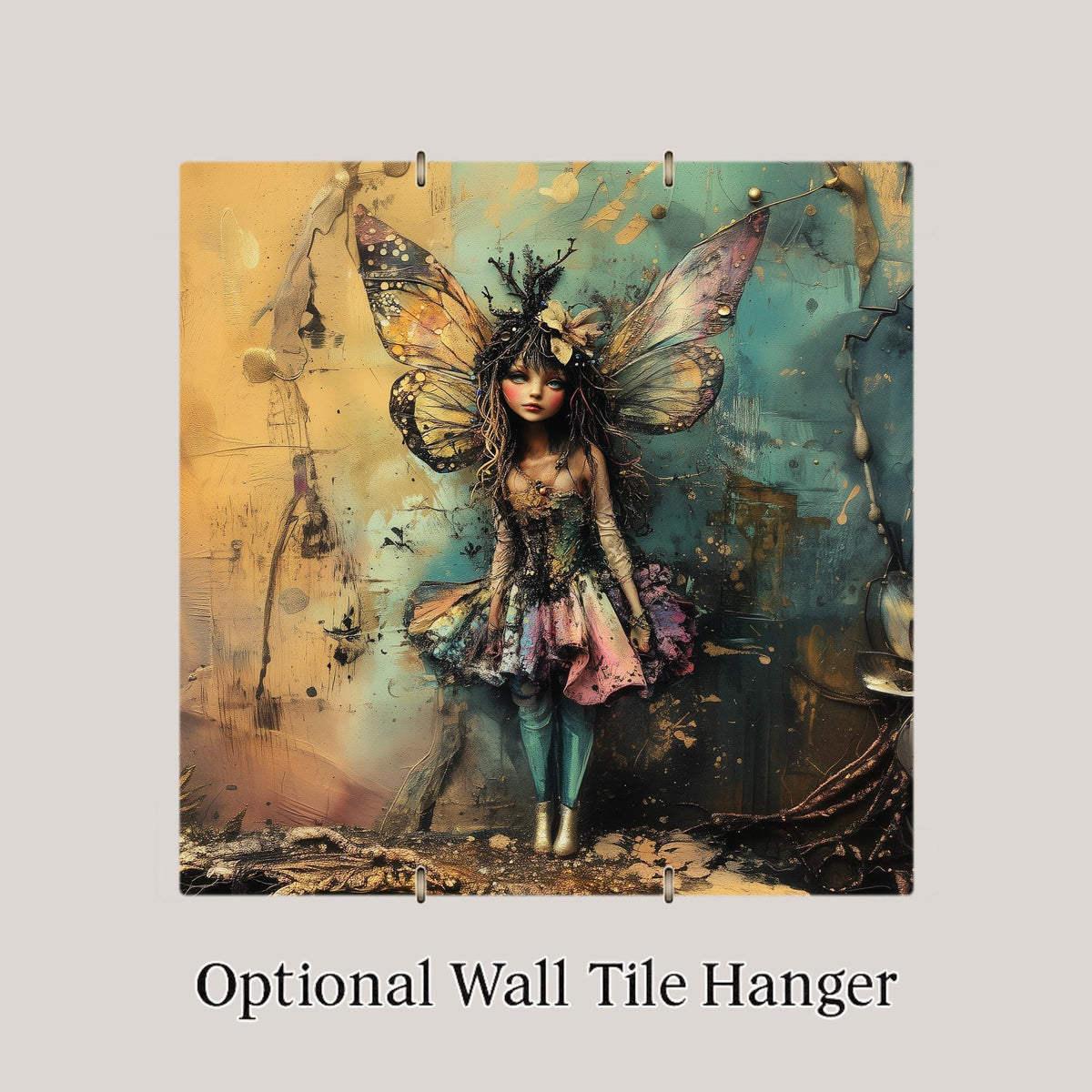 Fairy Ceramic Art Tile: Whimsical Wall Decor Cottagecore Gift Fantasy Home Decor Wall Art Floral Garden Fairy Enchanted Art