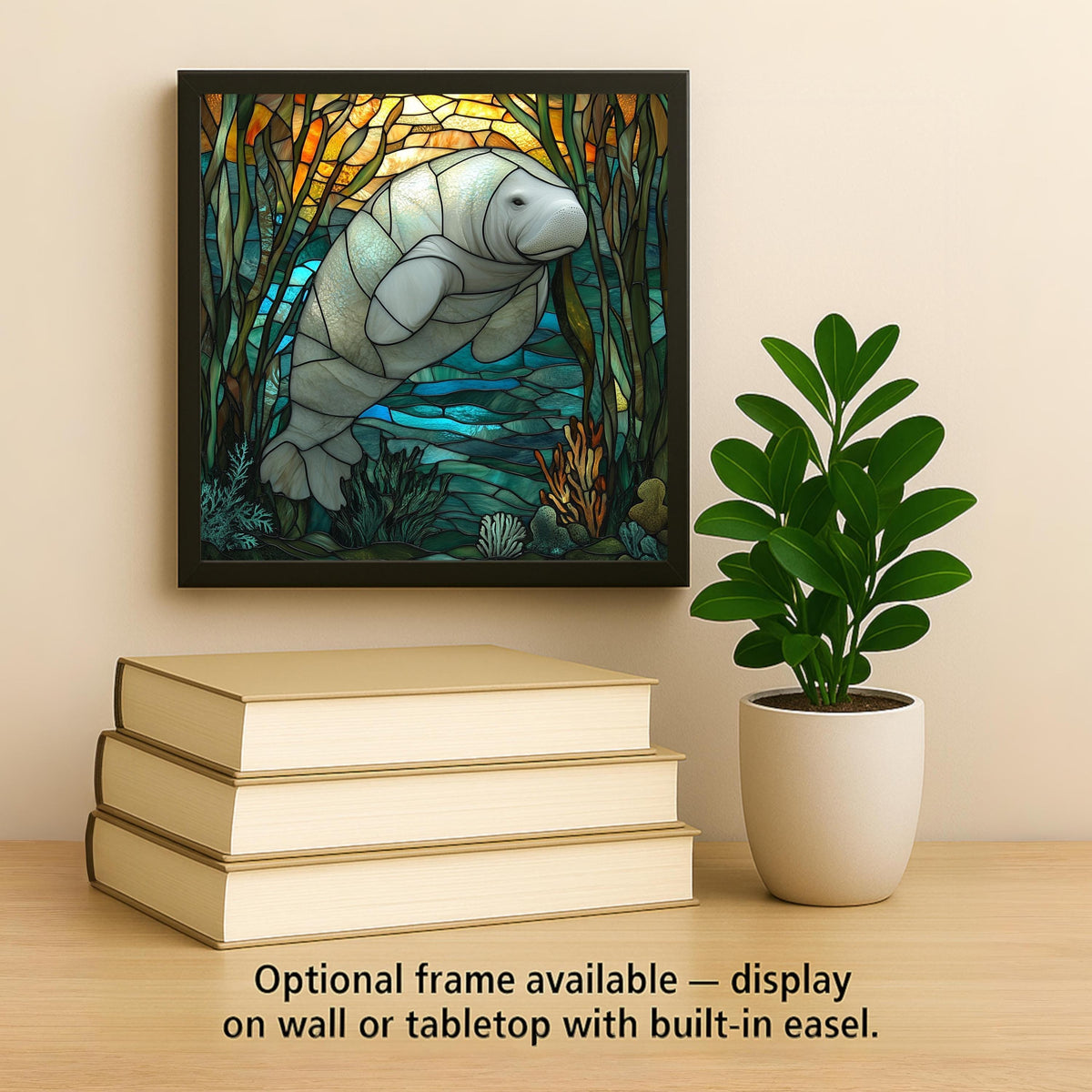 Manatee Ceramic Art Tile: Coastal Wall Decor Beach House Accent Ocean Home Decor Wall Art Ocean Marine Sea Life Florida Coastal Art