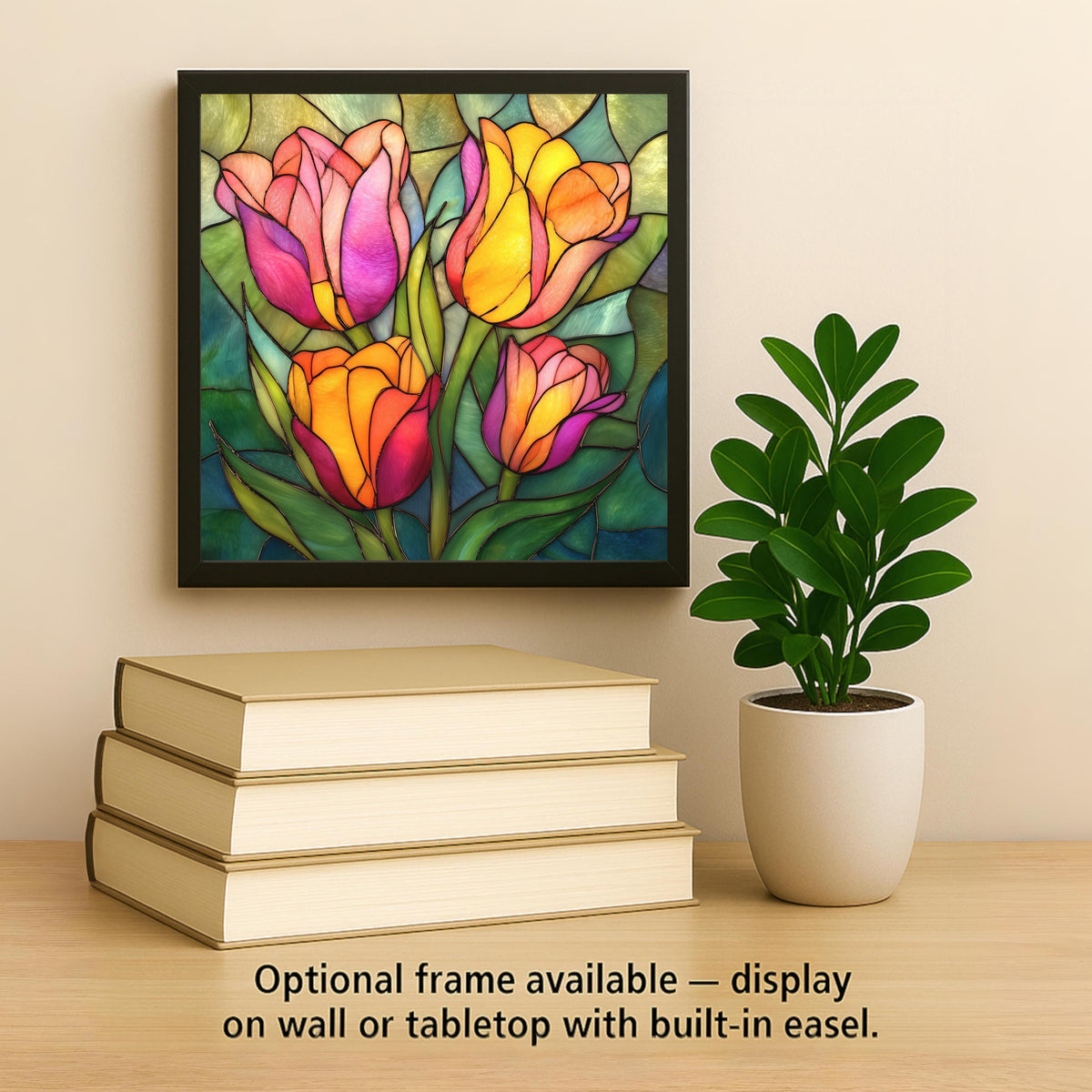 Tulip Wall Art Ceramic Tile Colorful Floral Gift Botanical Spring Decor Cottage Garden Art Tulip Lover Gift Tile