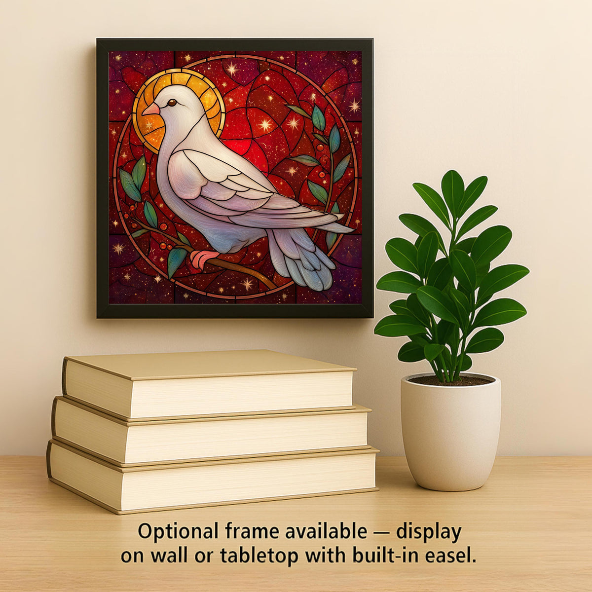 White Dove Wall Art Ceramic Tile Peace Gift Stained Glass Decor Inspirational Art Sympathy Home Gift Tile