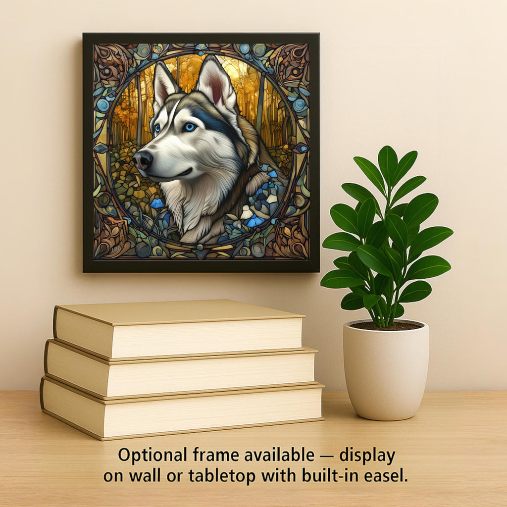 Siberian Husky Wall Art Ceramic Tile – Husky Dog Decor, Blue Eyed Husky Gift, Husky Lover Wall Decor, Dog Lover Home Decor Wall Art