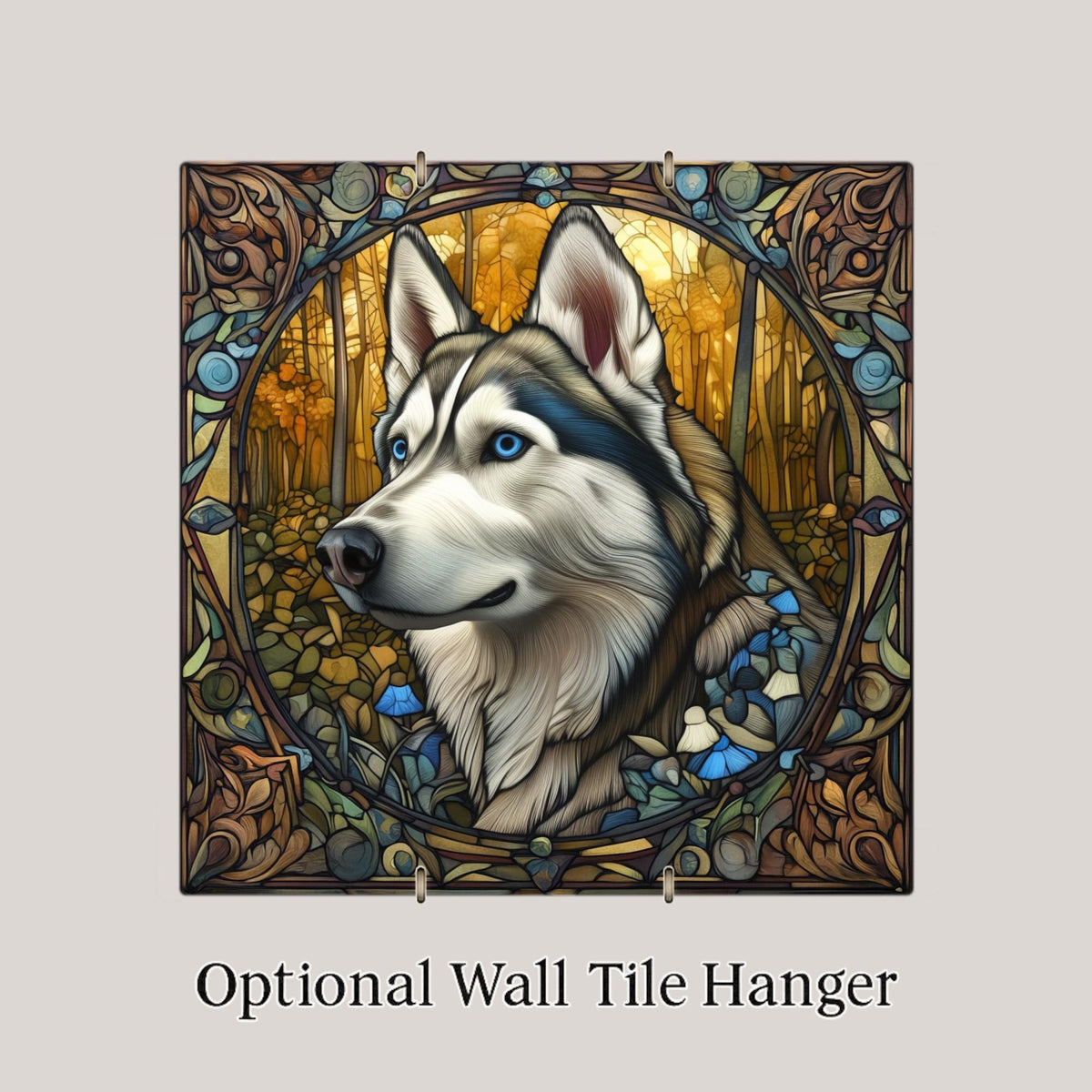 Siberian Husky Wall Art Ceramic Tile – Husky Dog Decor, Blue Eyed Husky Gift, Husky Lover Wall Decor, Dog Lover Home Decor Wall Art