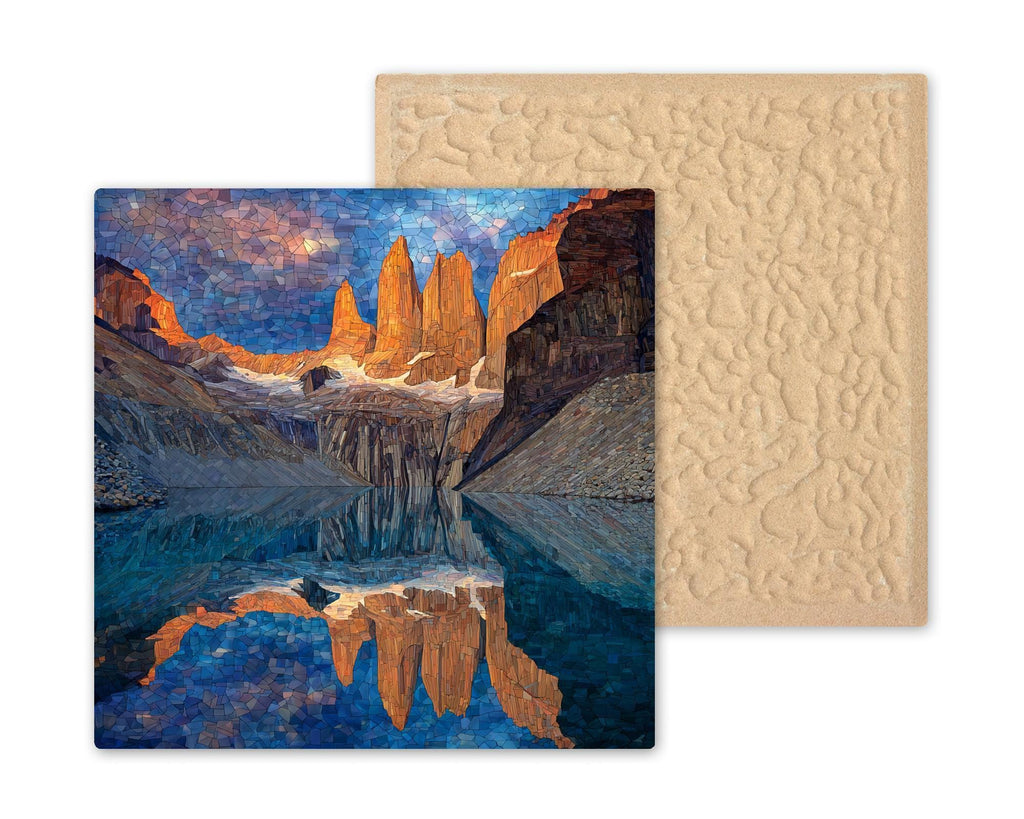 Torres del Paine Wall Art Ceramic Tile Patagonia Gift Alpine Lake Decor South America Art Travel Lover Gift Tile