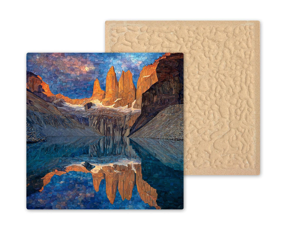Torres del Paine Wall Art Ceramic Tile Patagonia Gift Alpine Lake Decor South America Art Travel Lover Gift Tile