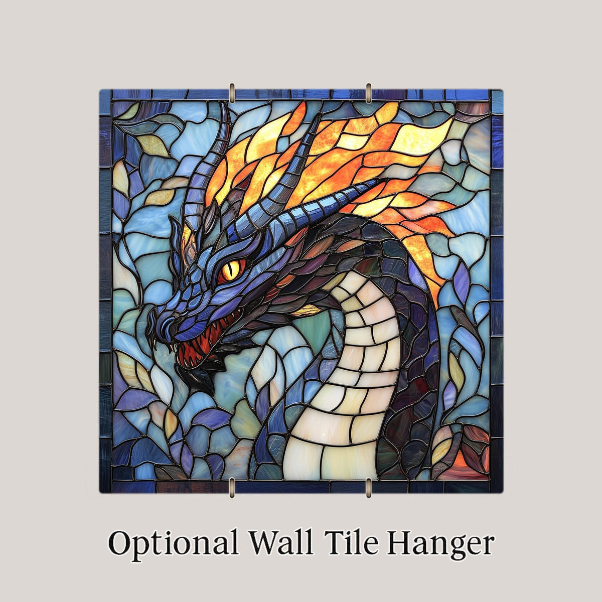 Dragon Wall Art Ceramic Tile Fantasy Decor Whimsical Wall Decor Mythical Dragon Gift Cottage Fantasy Lover Accent Tile
