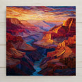 This ceramic tile captures the Grand Canyon’s river in a stained glass style with glowing sunset colors. Printed with premium inks for lasting brilliance, it’s perfect as wall art or tabletop décor. Add a tile wall hanger, easel stand, cork backing, or premium frame to customize your display. A striking gift for nature lovers and national park fans.