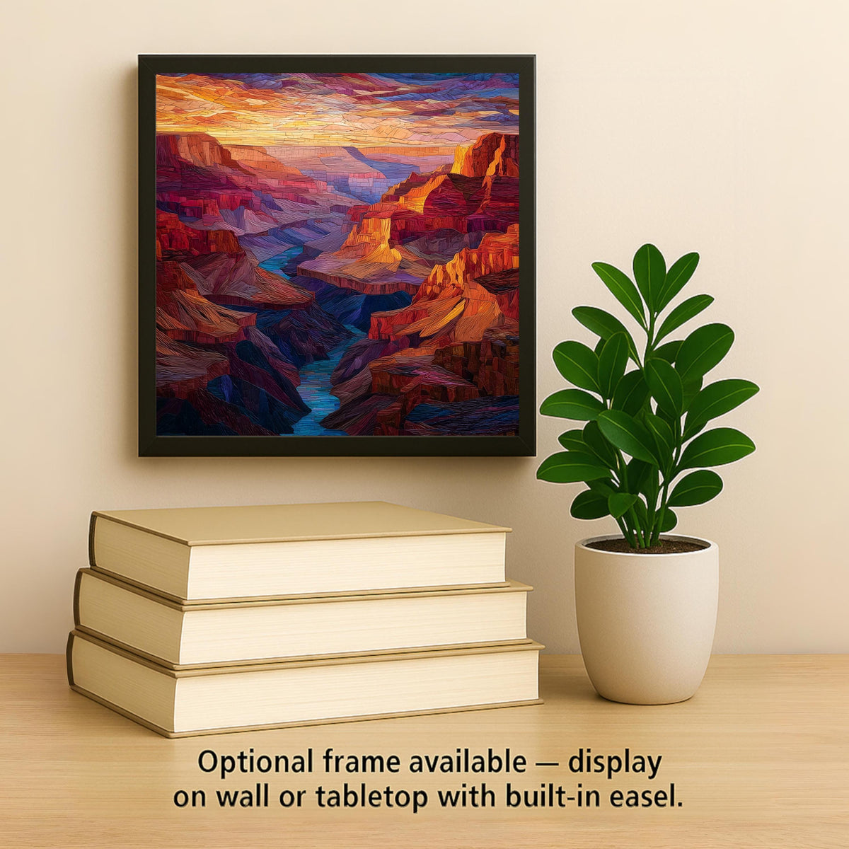 Grand Canyon Wall Art Ceramic Tile Stained Glass Style National Park Gift Southwest Decor Place Identity