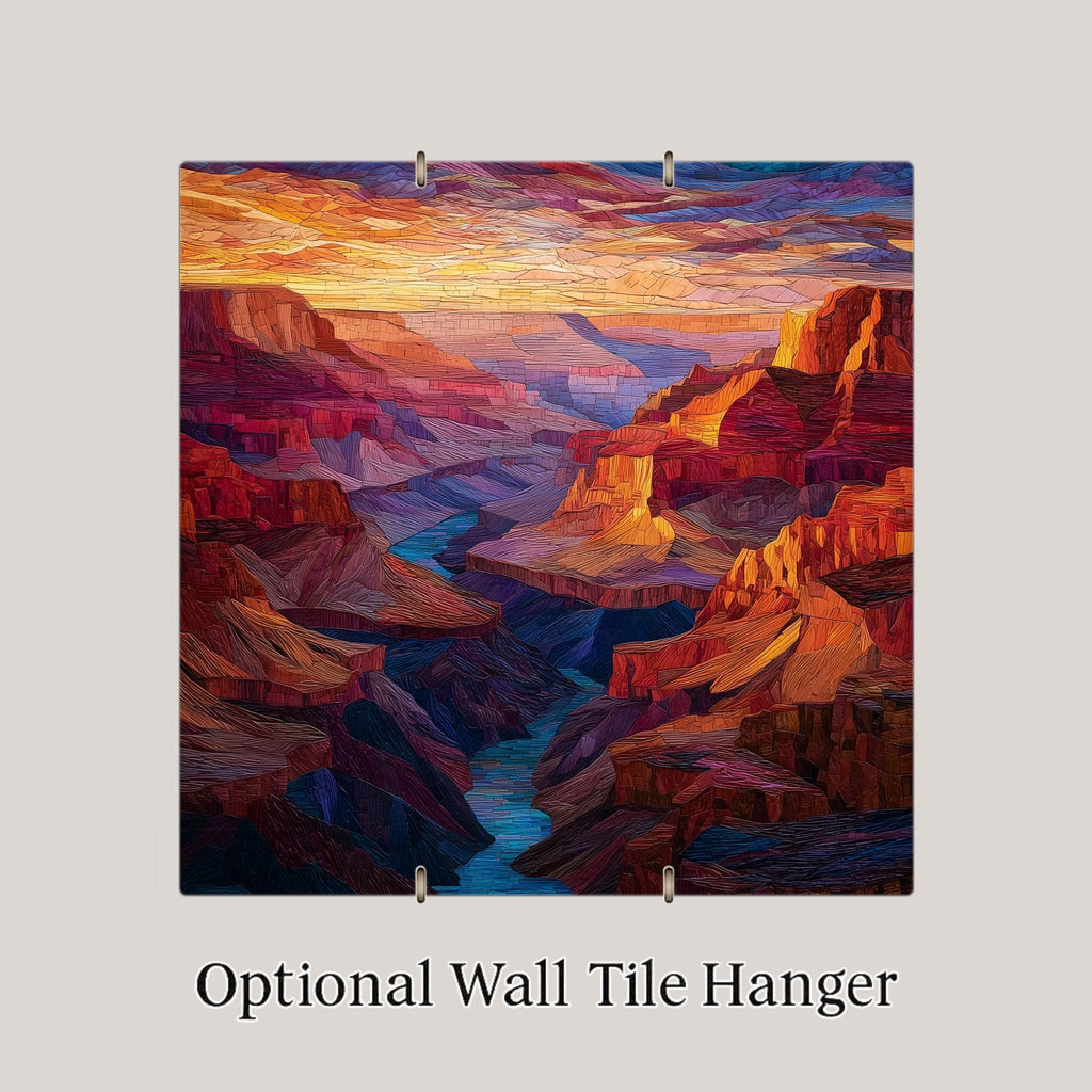 Grand Canyon Wall Art Ceramic Tile Stained Glass Style National Park Gift Southwest Decor Place Identity