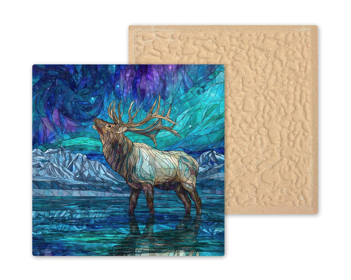 Elk Wall Art Ceramic Tile Wildlife Lover Gift Cabin Lodge Decor Wilderness Elk Gift Nature Mountain Tile