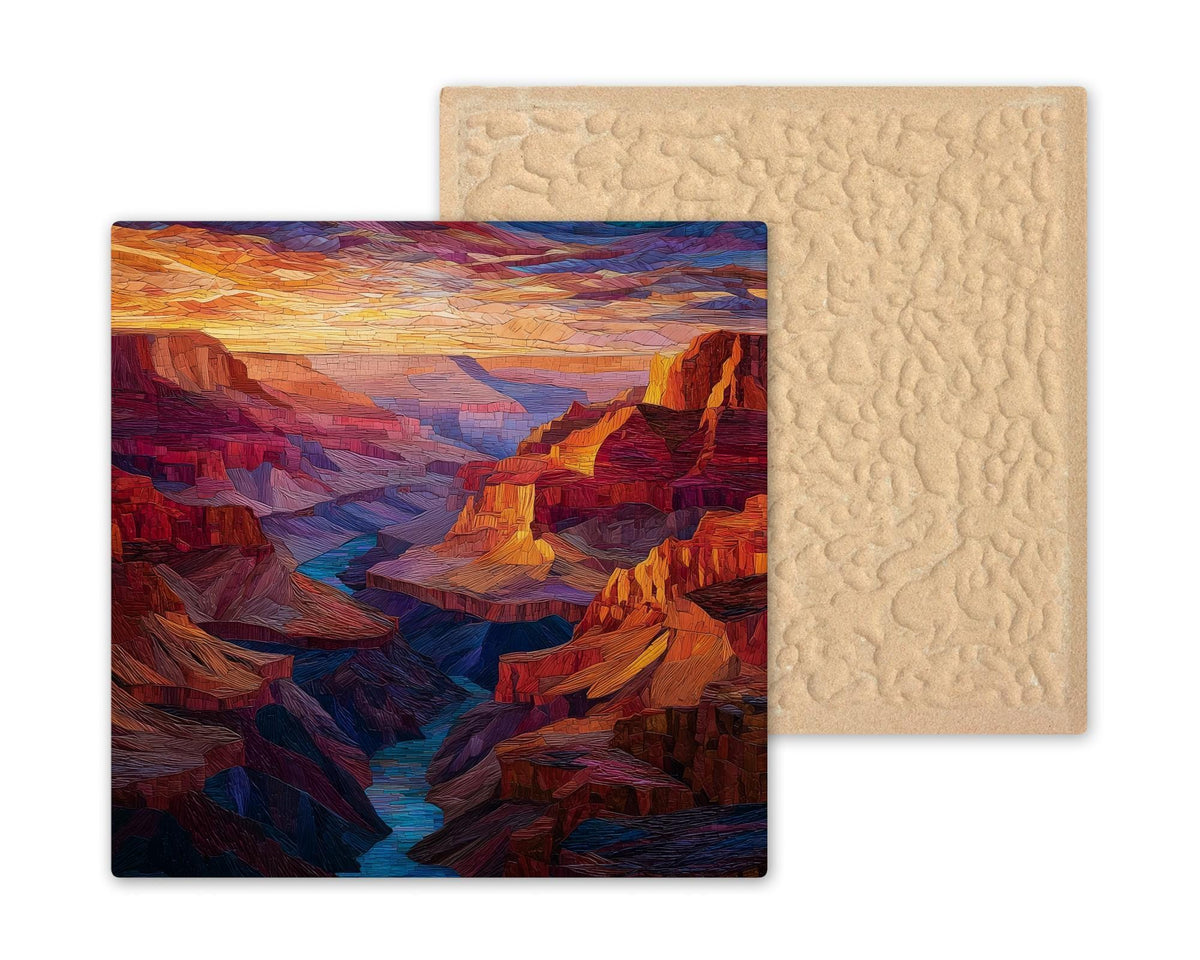 Grand Canyon Wall Art Ceramic Tile Stained Glass Style National Park Gift Southwest Decor Place Identity