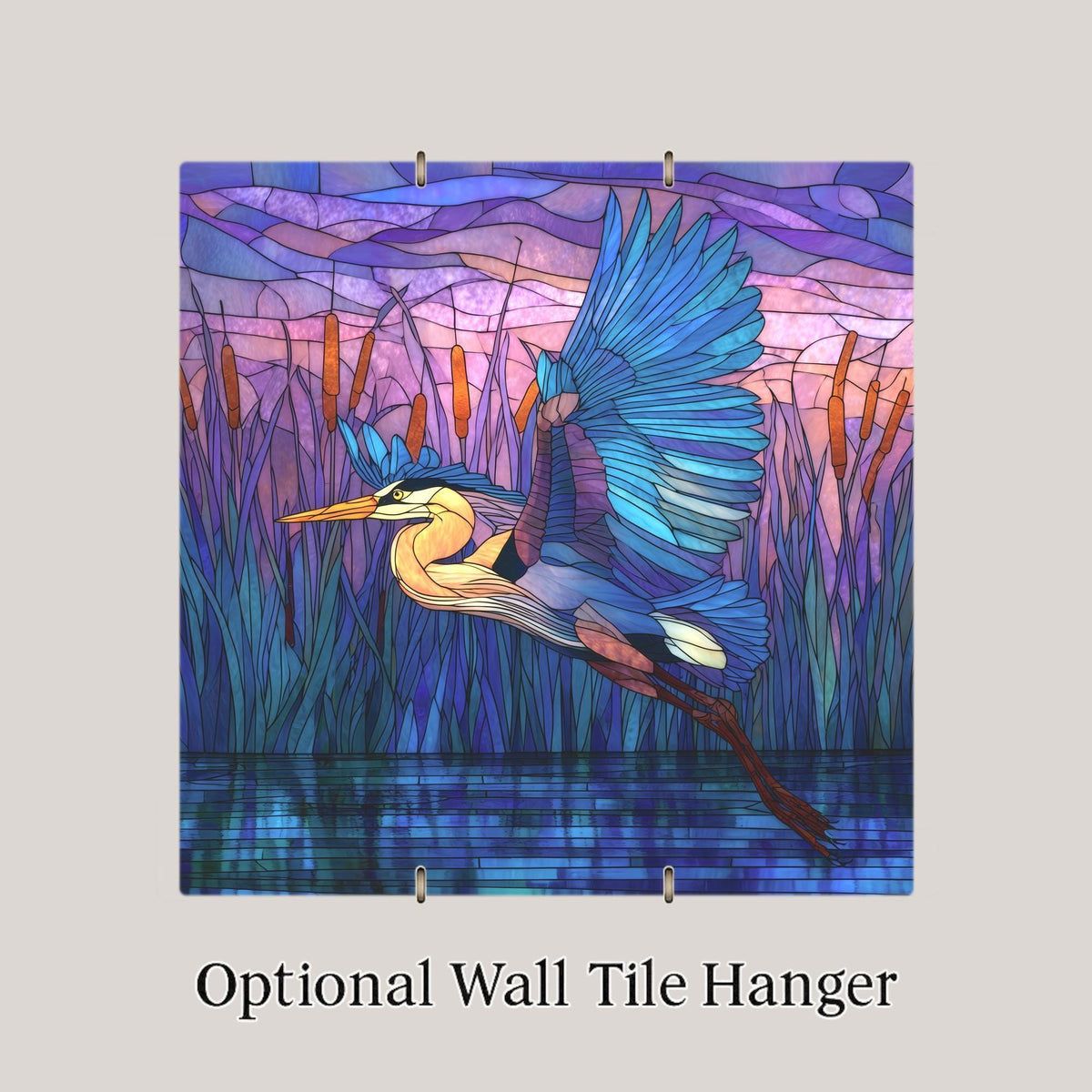Great Blue Heron Wall Art Ceramic Tile Wetland Bird Gift Lake House Decor Coastal Nature Art Bird Lover Gift Tile