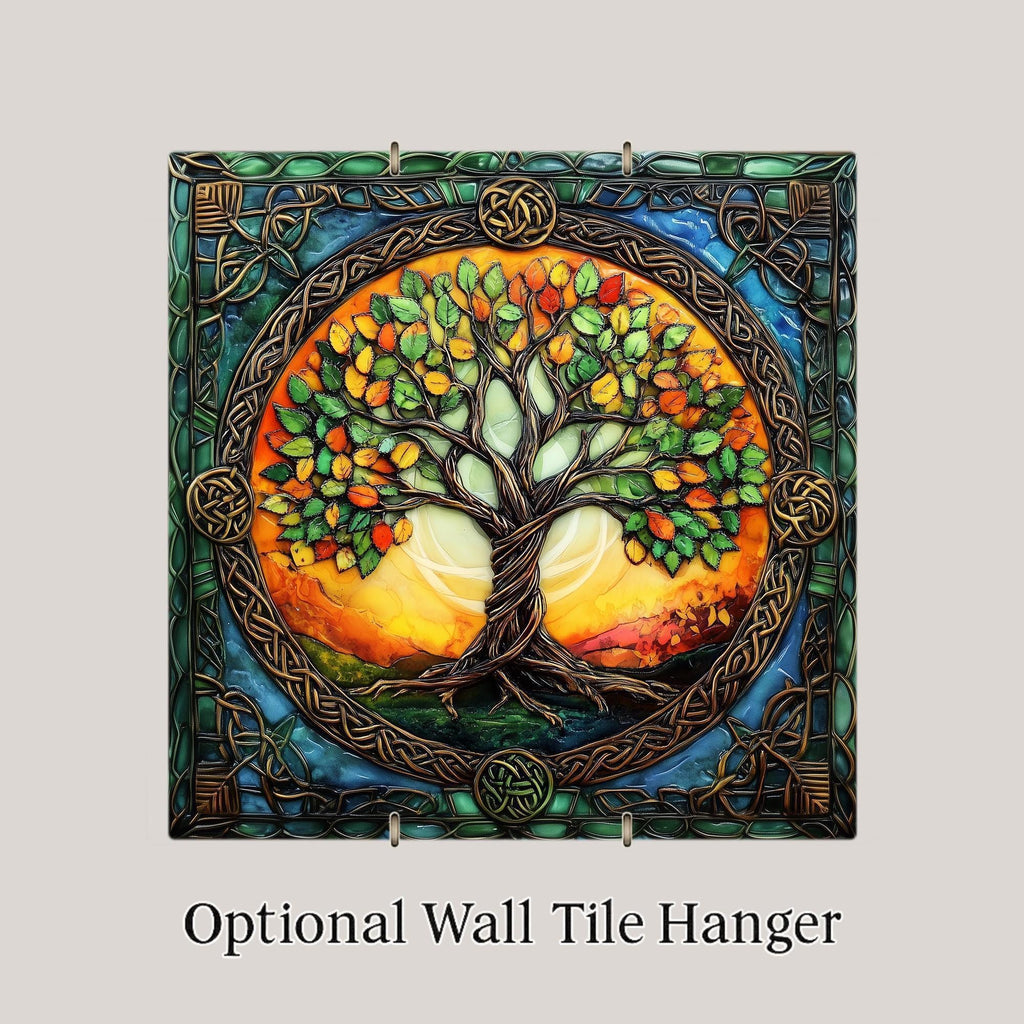 Celtic Tree of Life Ceramic Art Tile: Irish Heritage Decor Celtic Home Decor Wall Art Celtic Knotwork Irish Heritage Spiritual Art