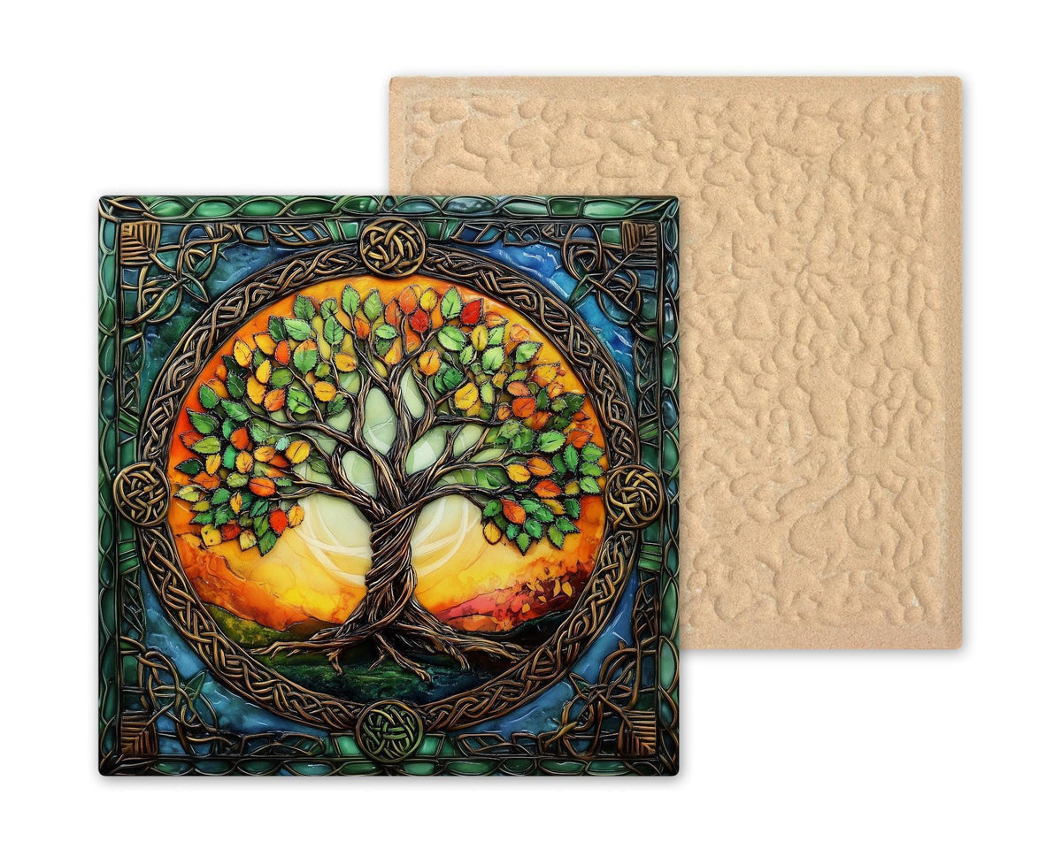 Celtic Tree of Life Ceramic Art Tile: Irish Heritage Decor Celtic Home Decor Wall Art Celtic Knotwork Irish Heritage Spiritual Art