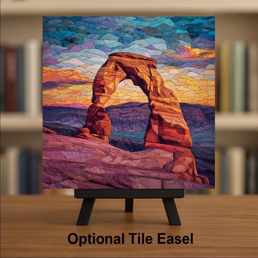 Delicate Arch Wall Art Ceramic Tile Utah Gift Arches National Park Decor Desert Art Southwest Gift Tile