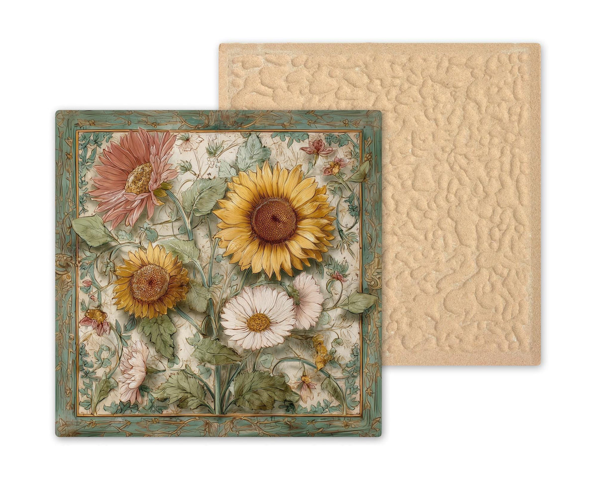 Sunflower Ceramic Art Tile: Nature Wall Decor Floral Home Decor Wall Art Garden Floral Kitchen Sunflower Botanical Art