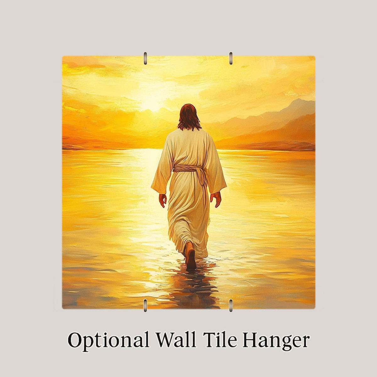 Jesus Walking on Water Wall Art Ceramic Tile Christian Gift Easter Decor Faith Home Gift Biblical Art Tile