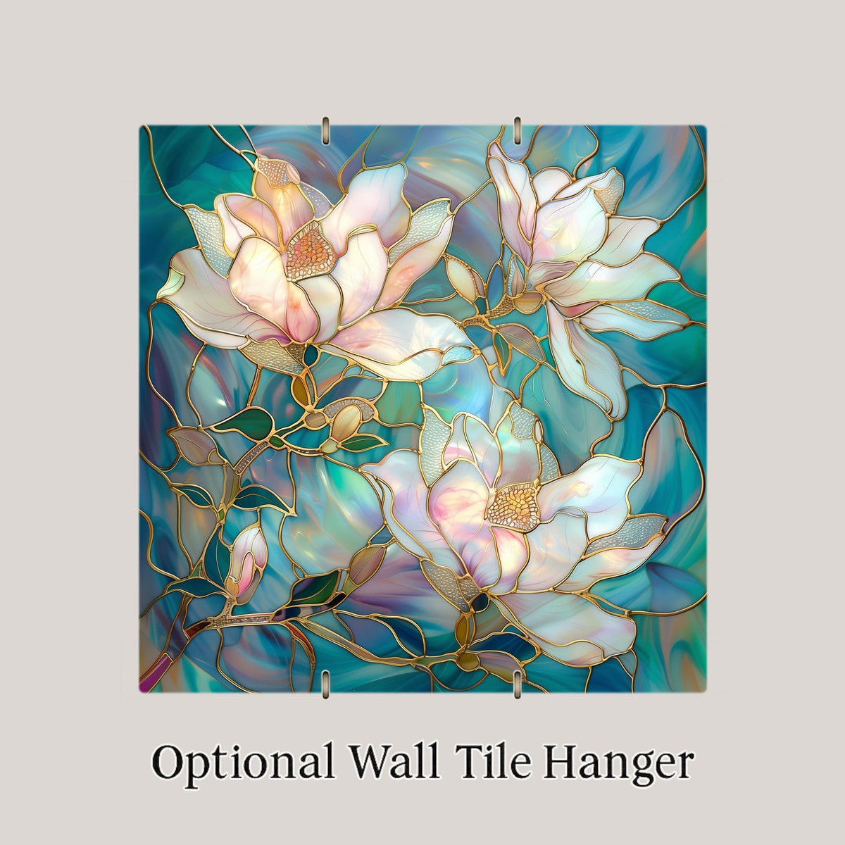 Magnolia Flower Wall Art Ceramic Tile Art Nouveau Gift Botanical Decor Garden Nature Art Southern Magnolia Gift