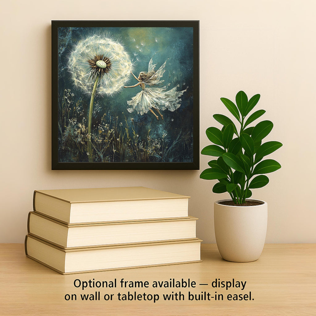 Fairy Dandelion Ceramic Art Tile: Cabin Wall Decor Nature Lover Gift Woodland Home Decor Wall Art