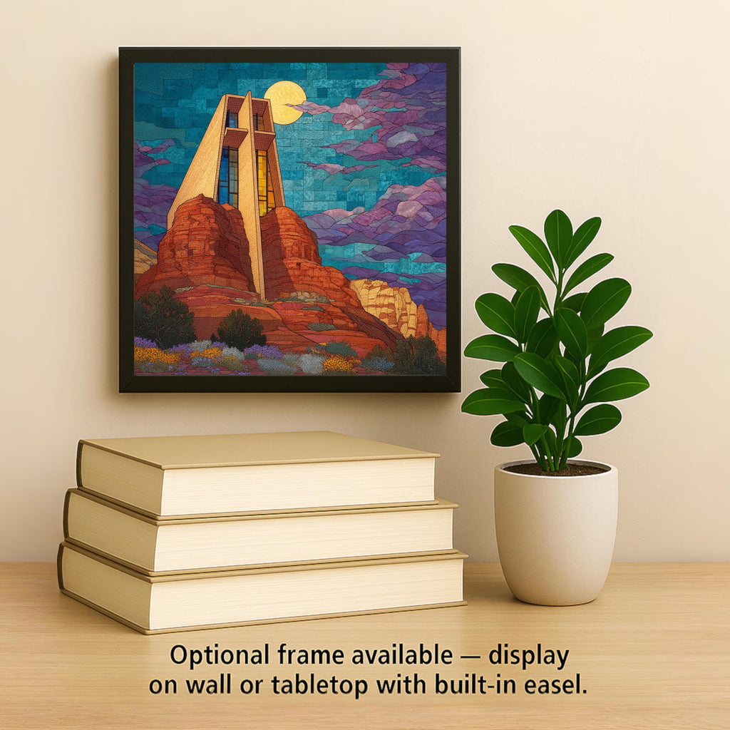 Sedona Chapel Ceramic Art Tile: Faith Wall Decor Christian Gift Religious Home Decor Wall Art