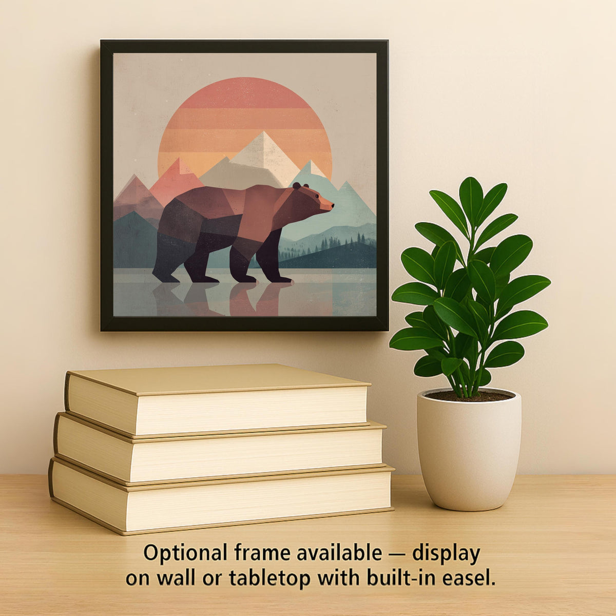 Mountain Bear Wall Art Ceramic Tile Cabin Decor Wildlife Gift Bear Lover Nature Tile