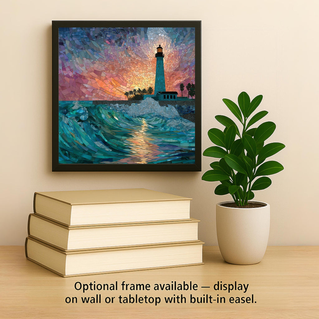 Key West Lighthouse Ceramic Art Tile: Coastal Wall Decor Beach House Accent Ocean Home Decor Wall Art Florida Lighthouse Beach House Trop