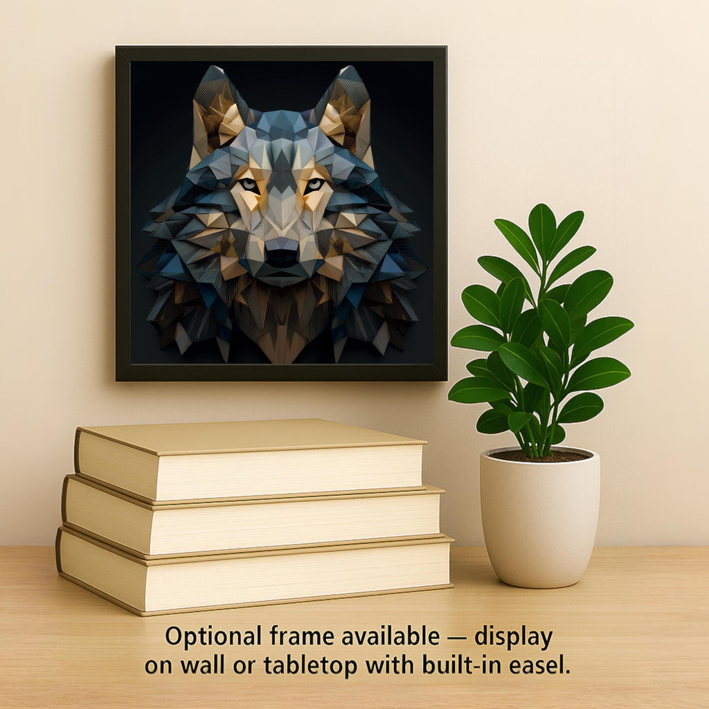 Wolf Stained Glass Style Ceramic Art Tile: Cabin Wall Decor Nature Lover Gift Woodland Home Decor Wall Art