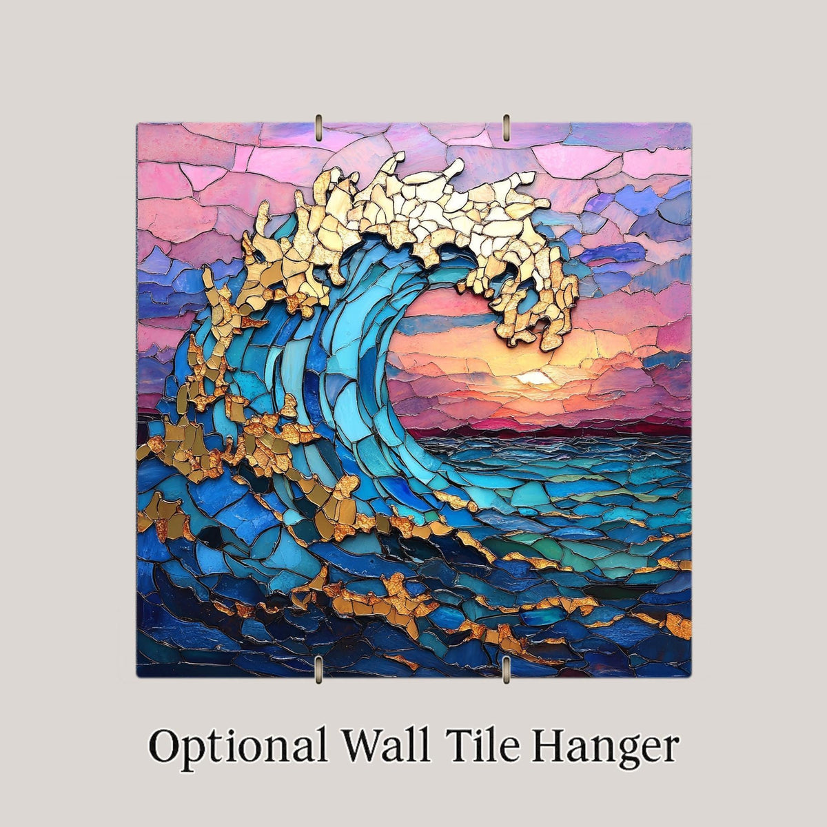 Ocean Wave Ceramic Art Tile: Coastal Wall Decor Beach House Accent Ocean Home Decor Wall Art