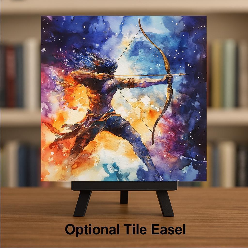 Sagittarius Wall Art Ceramic Tile Zodiac Gift Sagittarius Birthday Decor Astrology Tile