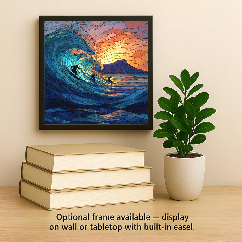 Waikiki Beach Wall Art Ceramic Tile Hawaii Gift Surf Decor Coastal Wall Decor Ocean Beach House Travel Gift Accent Tile