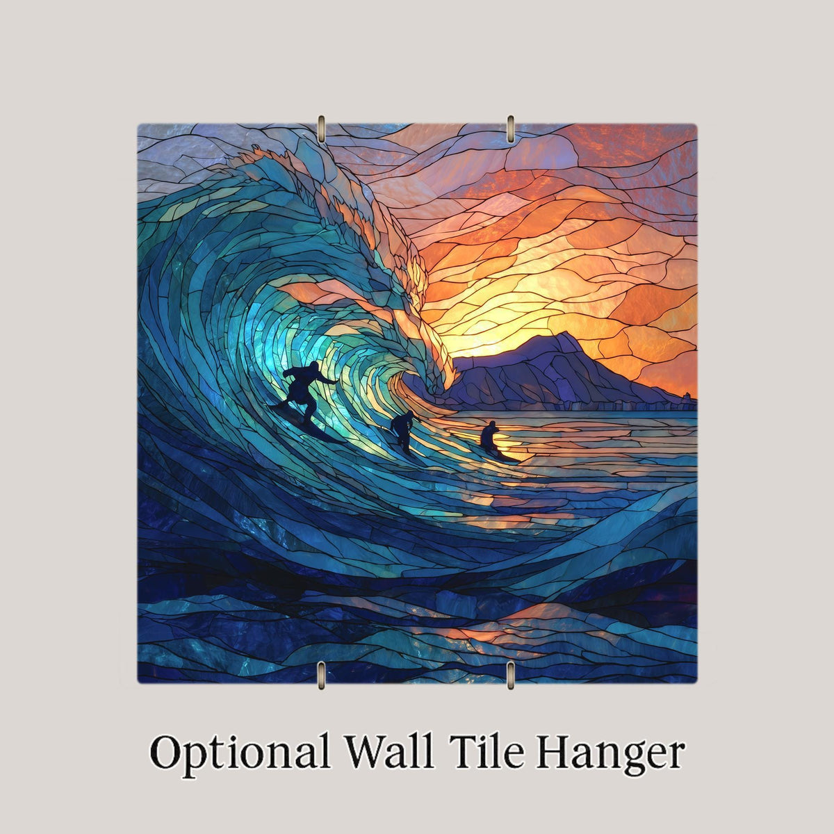 Waikiki Beach Wall Art Ceramic Tile Hawaii Gift Surf Decor Coastal Wall Decor Ocean Beach House Travel Gift Accent Tile