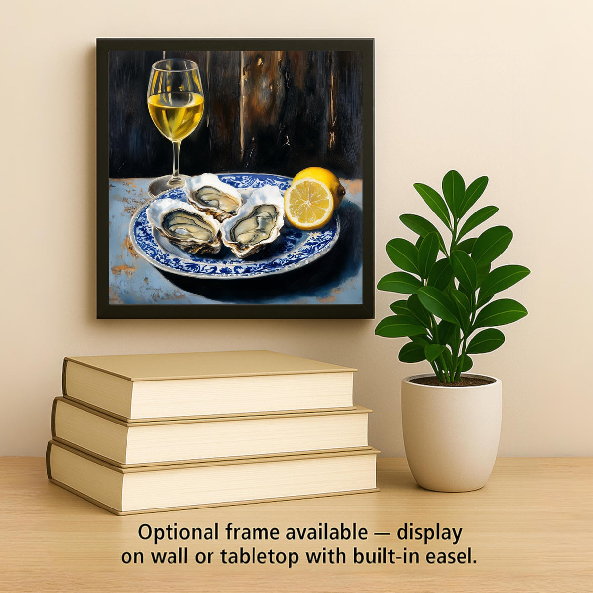 Oysters Wine Wall Art Ceramic Tile Kitchen Decor Gift Coastal Kitchen Art Foodie Gift Seafood Tile