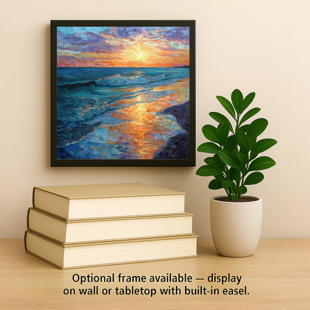 Cape Cod Wall Art Ceramic Tile Stained Glass Style Coastal Gift Beach Landscape Decor Place Identity